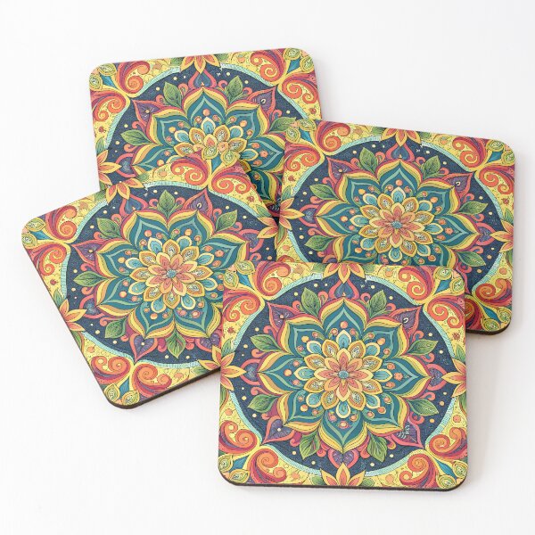 Item preview, Decorative Psychedelic Mandala in Bright Tones designed and sold by HLPsychDesigns.