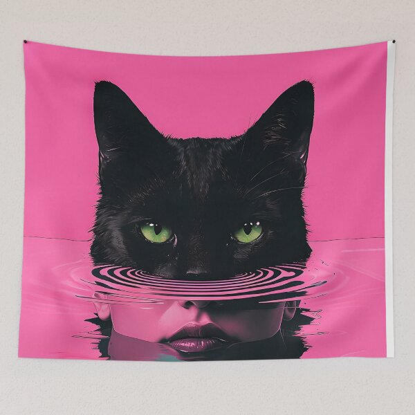 Item preview, Cat and Woman in Pink Water designed and sold by paulrommer.