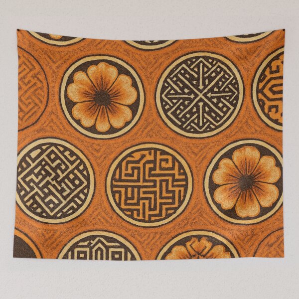 Item preview, floral art pattern in orange colour designed and sold by optimusprime39.