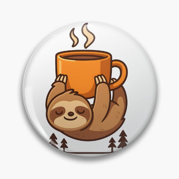 Item preview, Coffee Sloth - Slowly Caffeinated Friend designed and sold by PufftailStudio.