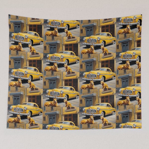 Item preview, Classic Car and Dog Portrait Print designed and sold by Diclebaybas.