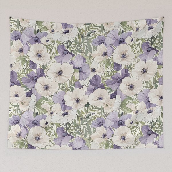 Item preview, Elegant Purple and Cream Flowers with Greenery designed and sold by CoolPixels.