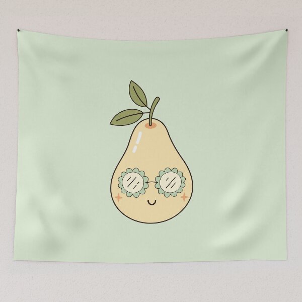 Item preview, Little Cute Pear - Retro Groovy Fruit designed and sold by Julza Art.