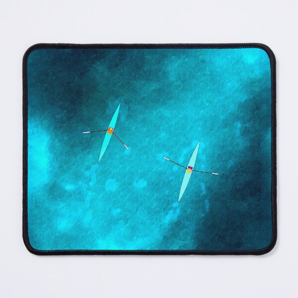 Item preview, Double Scull Rowers – Aerial Watercolor Art of Two Sculling Boats on Ocean Blue designed and sold by Michael van der Hoorn.