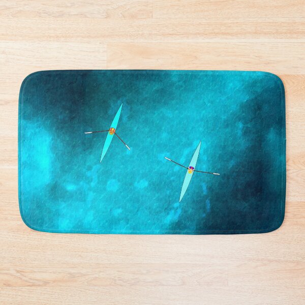 Item preview, Double Scull Rowers – Aerial Watercolor Art of Two Sculling Boats on Ocean Blue designed and sold by Michael van der Hoorn.