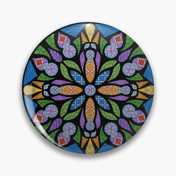 Item preview, Stained Glass Circles With Flowers designed and sold by Oneiromancer’s Trove .