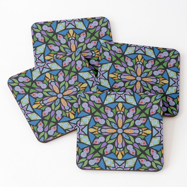 Item preview, Stained Glass Circles With Flowers designed and sold by Oneiromancer’s Trove .
