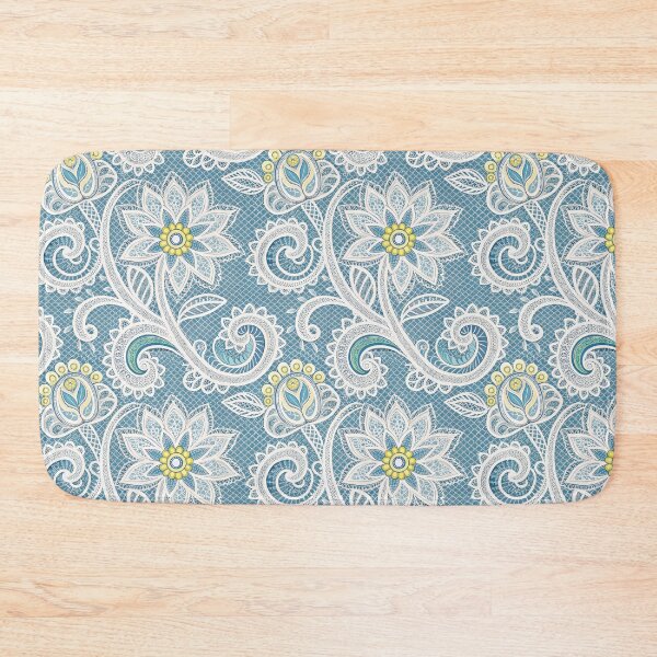 Item preview, Elegant Blue Floral Paisley Seamless Pattern with Intricate Lace Details. designed and sold by RGShirtWorks.