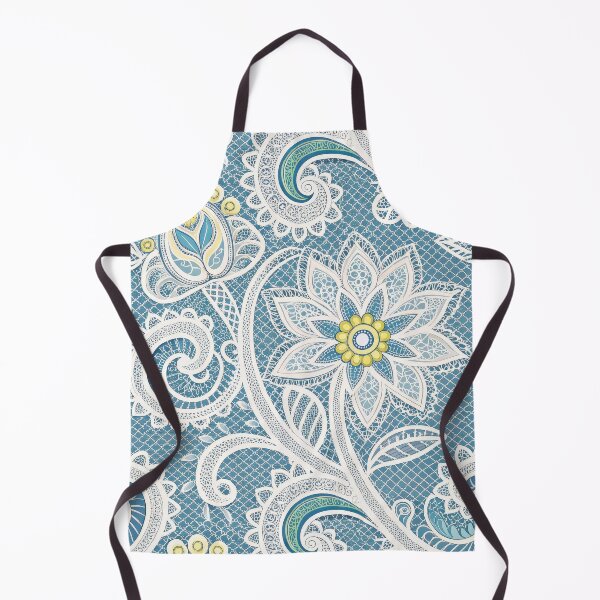 Item preview, Elegant Blue Floral Paisley Seamless Pattern with Intricate Lace Details. designed and sold by RGShirtWorks.