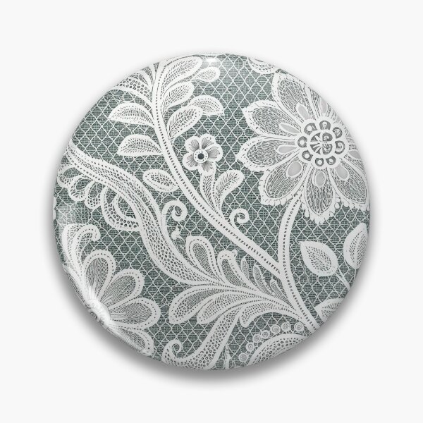 Item preview, Elegant White Lace Floral Seamless Pattern on Dark Teal Background. designed and sold by RGShirtWorks.
