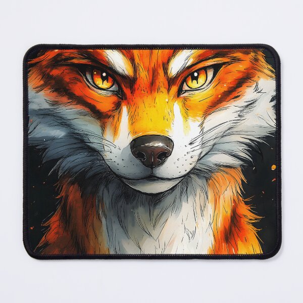 Item preview, Portrait Animal Fiery-Eyed Fox Stares Ahead With Burning Intensity Under Autumn Embers designed and sold by B5fivemerch.