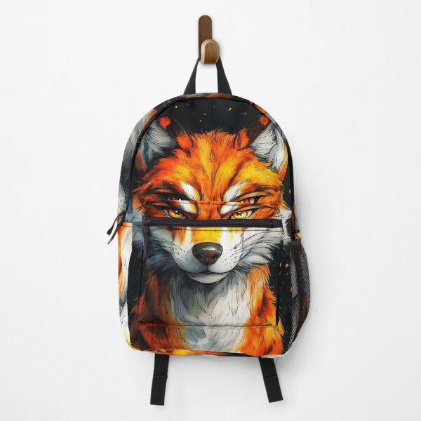 Item preview, Portrait Animal Fiery-Eyed Fox Stares Ahead With Burning Intensity Under Autumn Embers designed and sold by B5fivemerch.