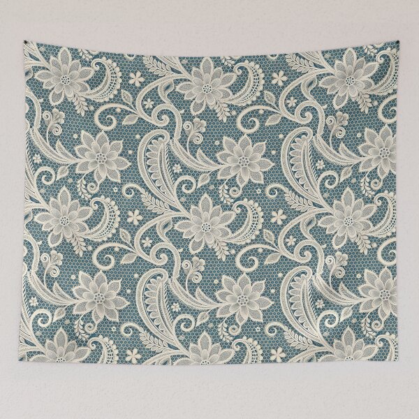 Item preview, Elegant Teal and Cream Seamless Floral Paisley Pattern. designed and sold by RGShirtWorks.