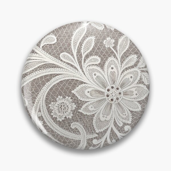 Item preview, Elegant Seamless White Lace Floral Pattern on Taupe Background. designed and sold by RGShirtWorks.