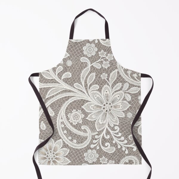 Item preview, Elegant Seamless White Lace Floral Pattern on Taupe Background. designed and sold by RGShirtWorks.