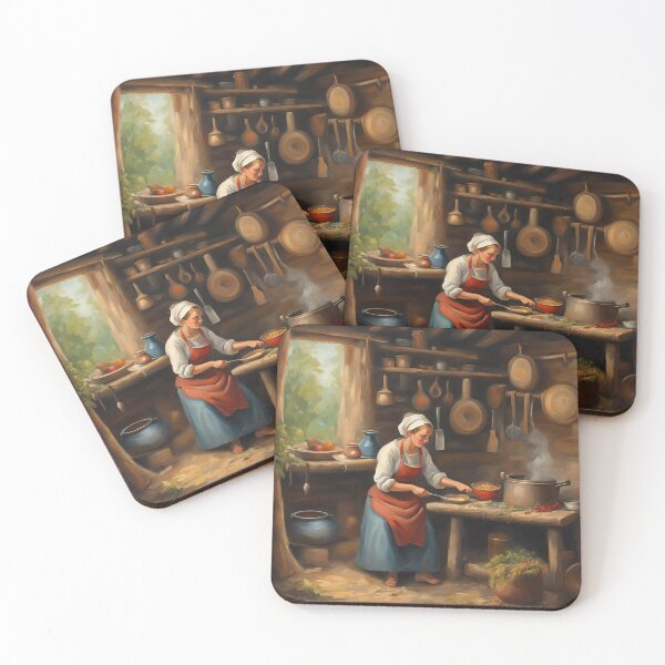 Item preview, Rustic Cooking Scene Print designed and sold by Diclebaybas.