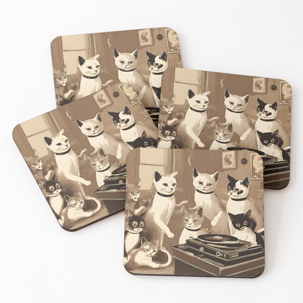 Item preview, Cool Cats Playing Vinyl designed and sold by Diclebaybas.