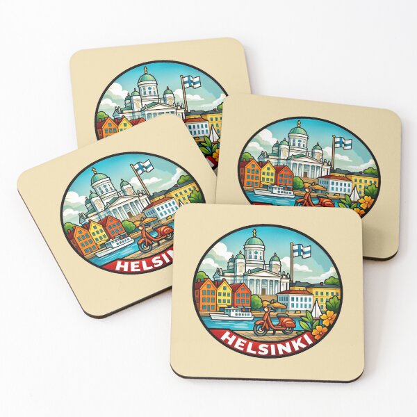 Item preview, Helsinki, Finland - Cathedral and Harbor Scene designed and sold by Myra365Art.