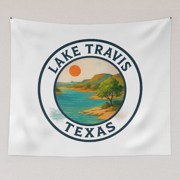 Item preview, Lake Travis Texas - Scenic Travel Badge Design designed and sold by inkNext.