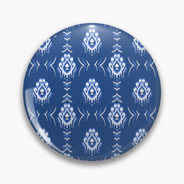 Artikelvorschau, Klassisches nahtloses Indigo-Ikat-Muster – traditioneller Stammestextilstil entworfen und verkauft von LonelyJelly.