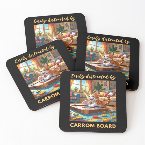 Item preview, Easily distracted by carrom board cat designed and sold by sydney-syder.