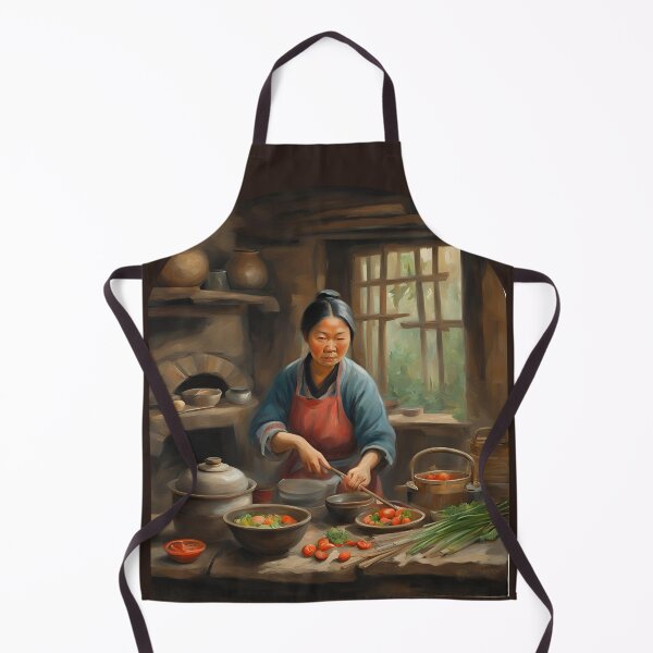 Item preview, Woman Cooking in Rustic Kitchen  designed and sold by Diclebaybas.