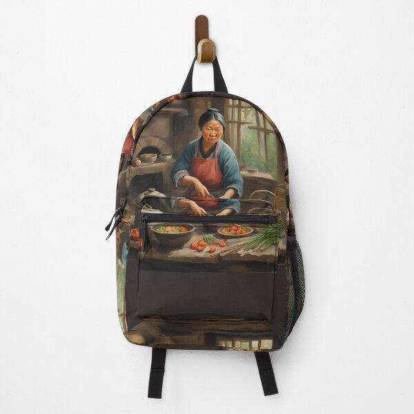 Item preview, Woman Cooking in Rustic Kitchen  designed and sold by Diclebaybas.