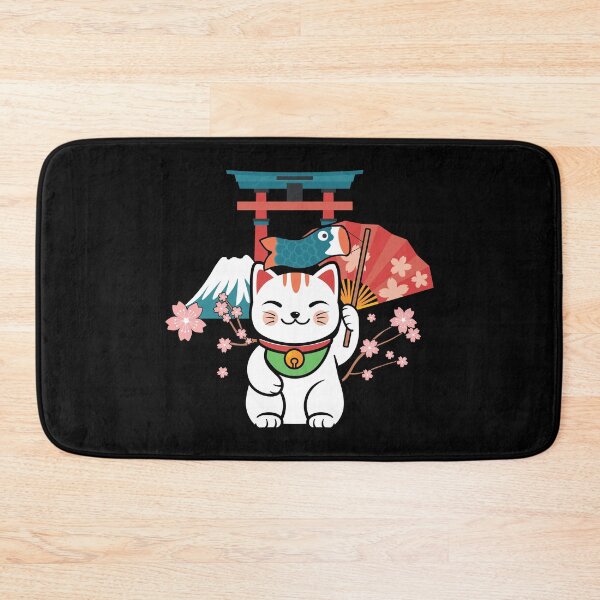 Item preview, Japanese Sakura Cat Mountain Tori Cherry Blossom designed and sold by Blok45.
