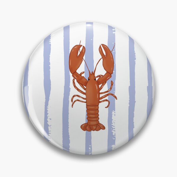 Item preview, Nautical lobster pattern – blue and white stripes & sea creature design for beach lovers designed and sold by ella. artwork.