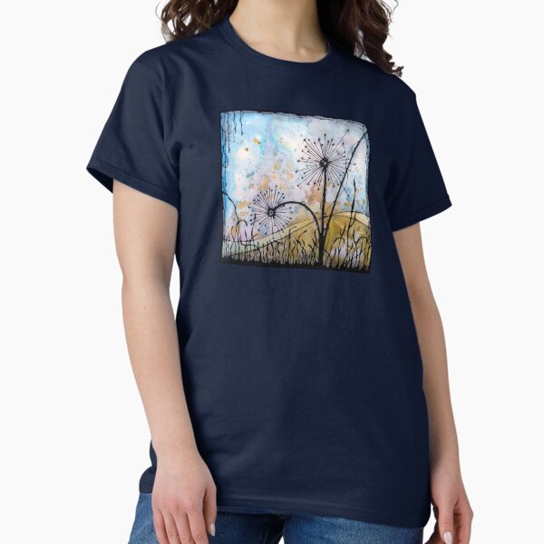 Dandelions ink watercolour on paper artwork Classic T-Shirt