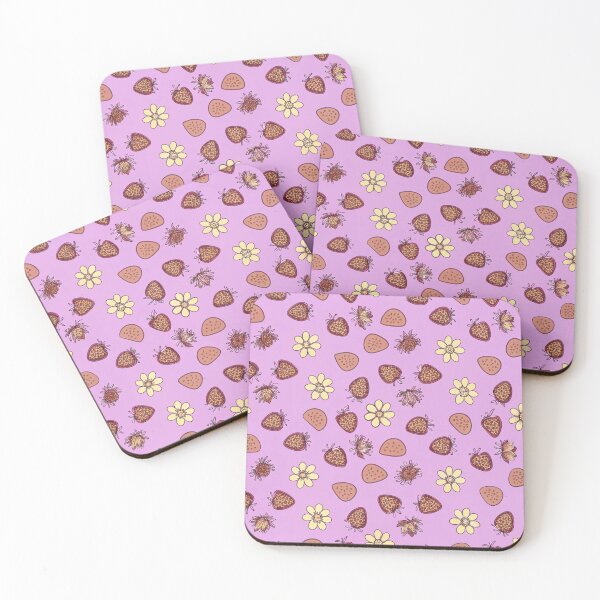 Item preview, Strawberries and Flowers on Pink designed and sold by joycrysstudio.