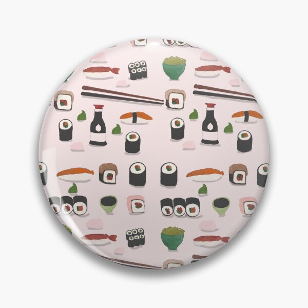 Item preview, Lindo patrón de sushi: diseño de comida japonesa dibujado a mano para fanáticos y amantes de la comida asiática designed and sold by ella. artwork.