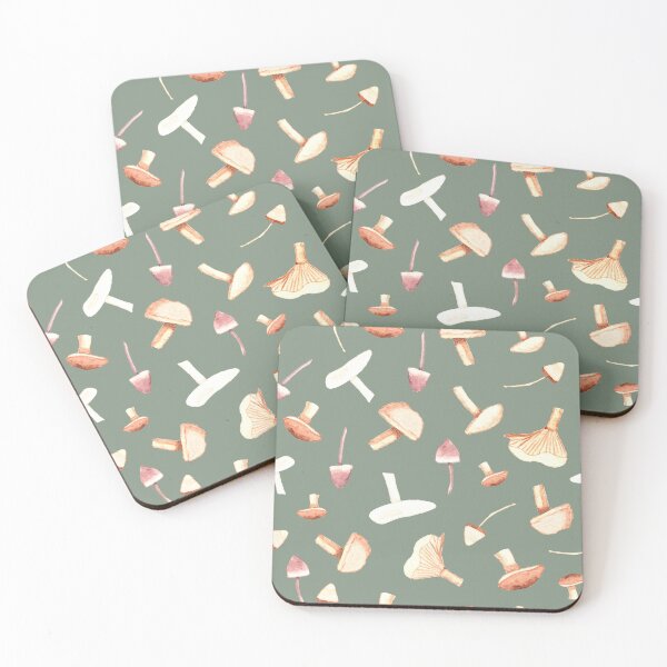 Item preview, Watercolor mushroom pattern – forest & nature design in cottagecore style for autumn & nature fans designed and sold by ella. artwork.