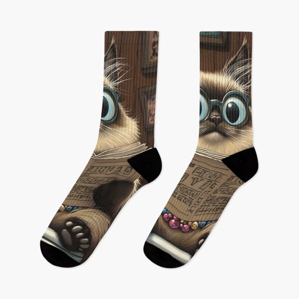 Item preview, Cozy Ragdoll Cat Wearing Glasses Reading designed and sold by HumbertoValveno.