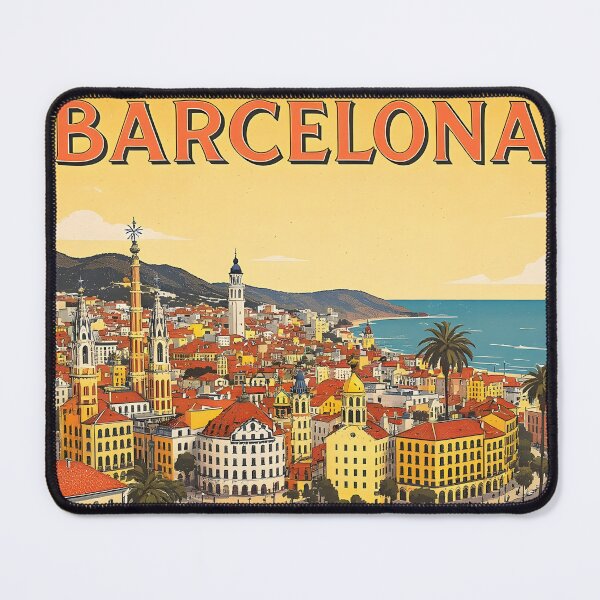 Item preview, Barcelona Nostalgia — Sunlit Mediterranean Travel Illustration designed and sold by kacperartdesign.