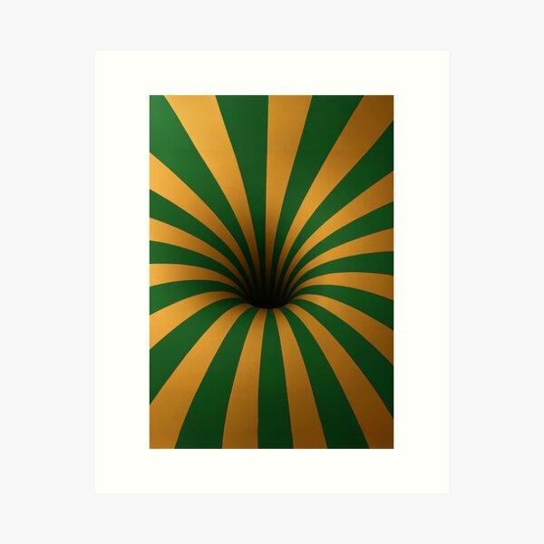 Item preview, Green Gold Vortex Illusion – Abstract Optical Spiral designed and sold by AnTartstudios.