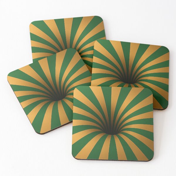 Item preview, Green Gold Vortex Illusion – Abstract Optical Spiral designed and sold by AnTartstudios.