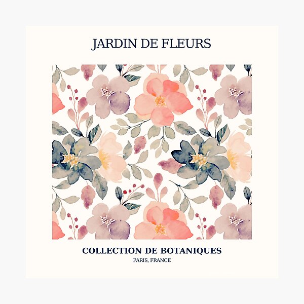 Item preview, Jardin de Fleurs – Impression Botanique Florale Aquarelle Vintage designed and sold by MetaMuralStudio.
