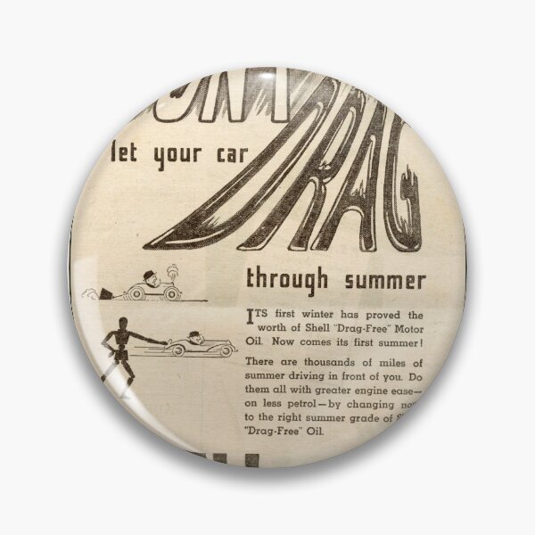Item preview, 1936 Shell Drag-Free Oil Vintage Advert - Classic Stick Man Illustration - Retro Lubricant Advertising Art designed and sold by taspaul.