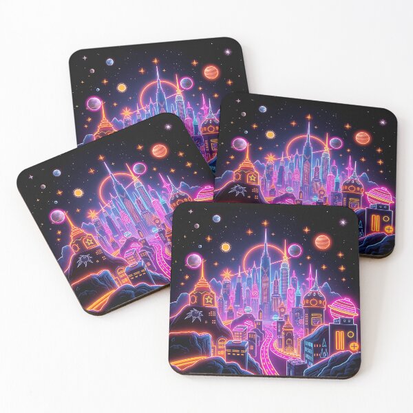 Item preview, Cosmic City with Neon Elements designed and sold by sharon1210.