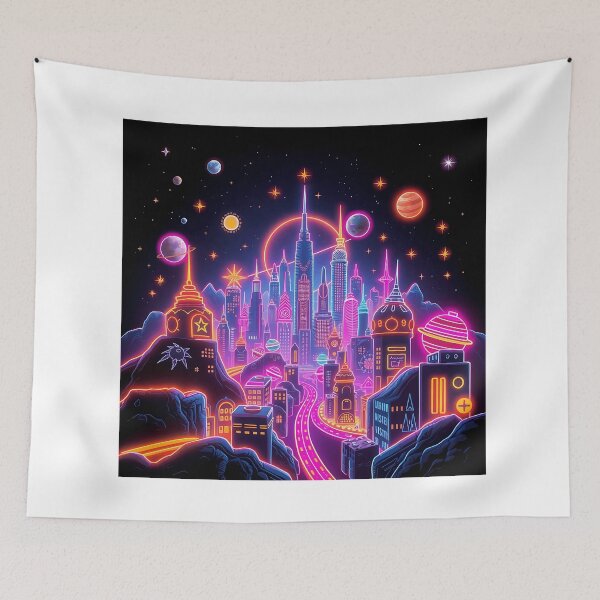 Item preview, Cosmic City with Neon Elements designed and sold by sharon1210.