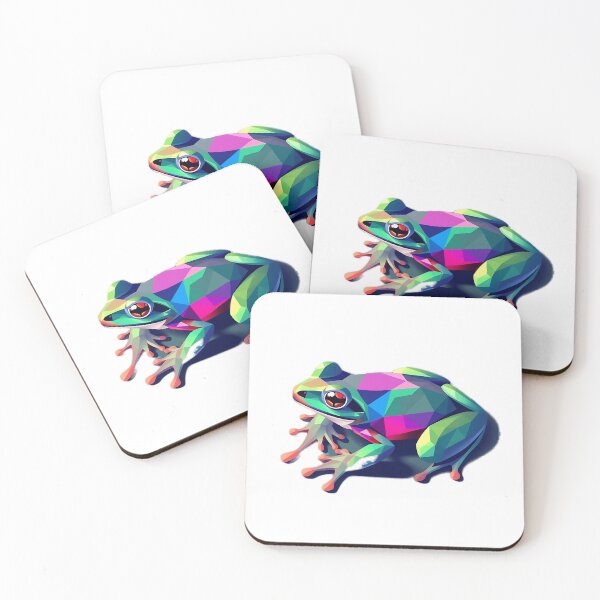 Item preview, Colorful Low-Poly Frog Vector Art designed and sold by sharon1210.