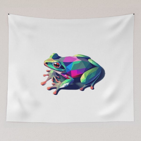 Item preview, Colorful Low-Poly Frog Vector Art designed and sold by sharon1210.