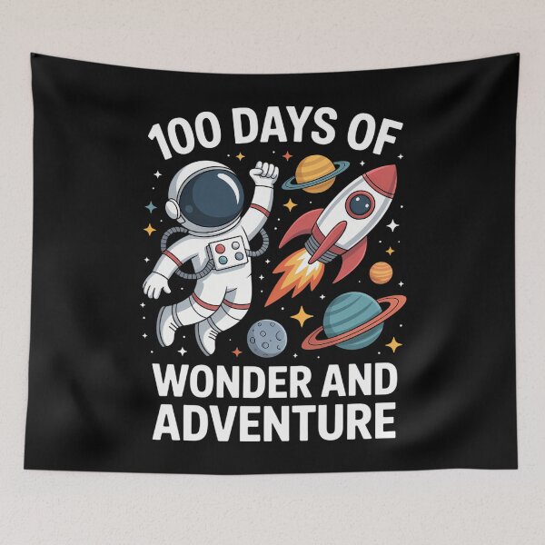 Item preview, 100 Days of School Astronaut Cute designed and sold by WalshDrawnLaugh.