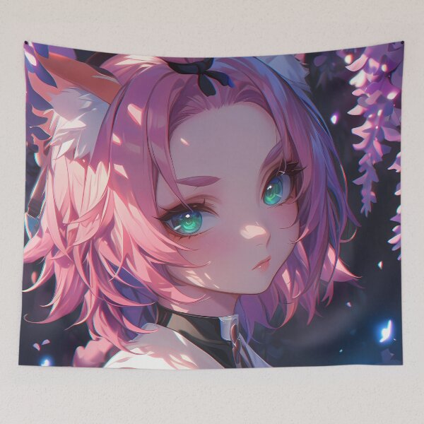 Item preview, Diona Waifu Among Wisteria Blossoms Genshin Impact Game designed and sold by mildaclairmo.
