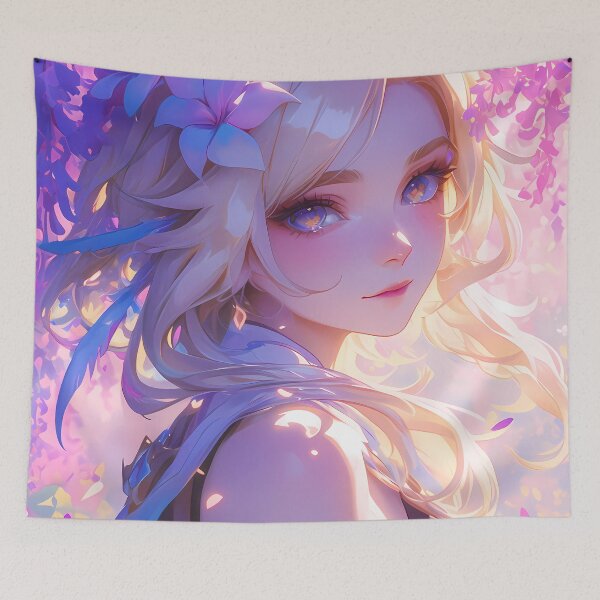 Item preview, Lumine Traveler Amid Wisteria Blossoms Genshin Impact Game designed and sold by mildaclairmo.