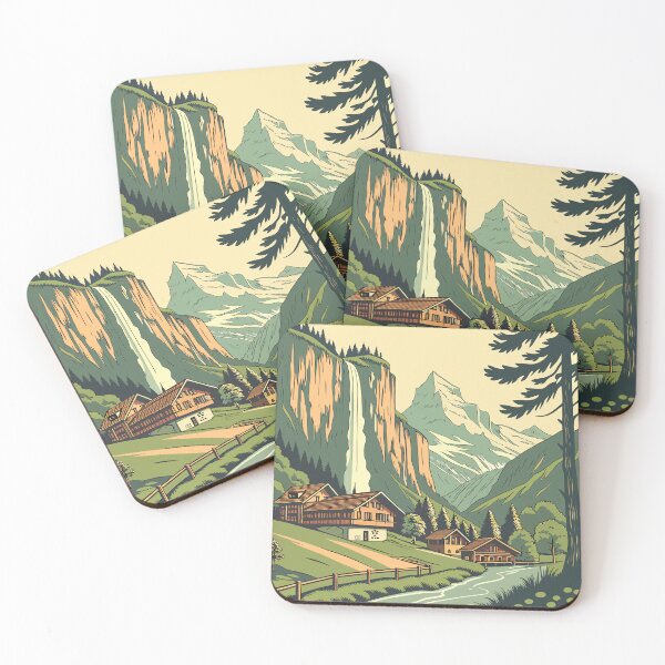 Item preview, Lauterbrunnen Switzerland – Retro Travel Poster Design designed and sold by MAGICKEY2024.