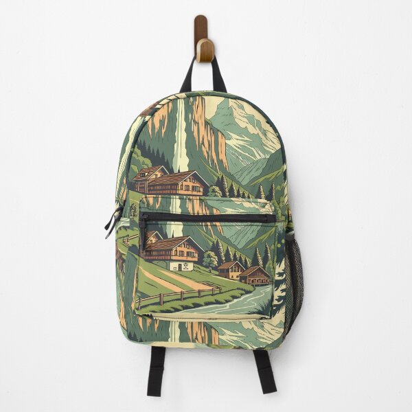 Item preview, Lauterbrunnen Switzerland – Retro Travel Poster Design designed and sold by MAGICKEY2024.