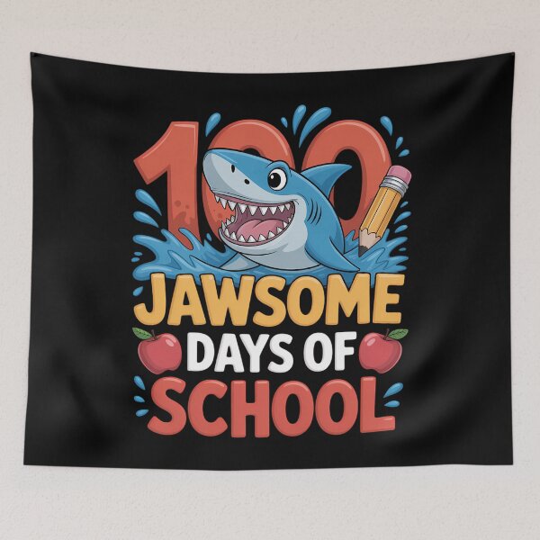 Item preview, Funny Shark Lovers 100 Days of School designed and sold by WalshDrawnLaugh.
