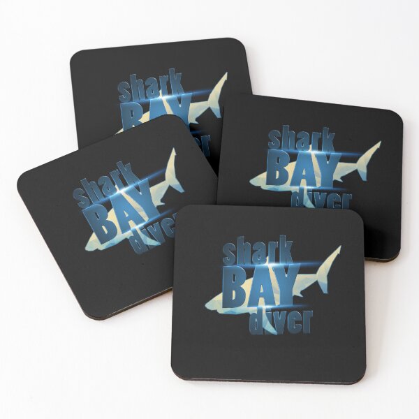 Item preview, Shark Bay Diver - Bold Scuba Diving Design with Shark Silhouette designed and sold by DREAMINGROOSTER.